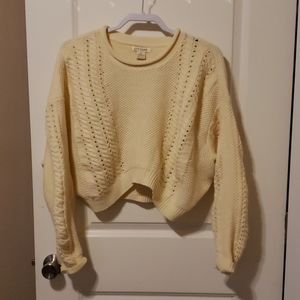 pale yellow crew neck sweater